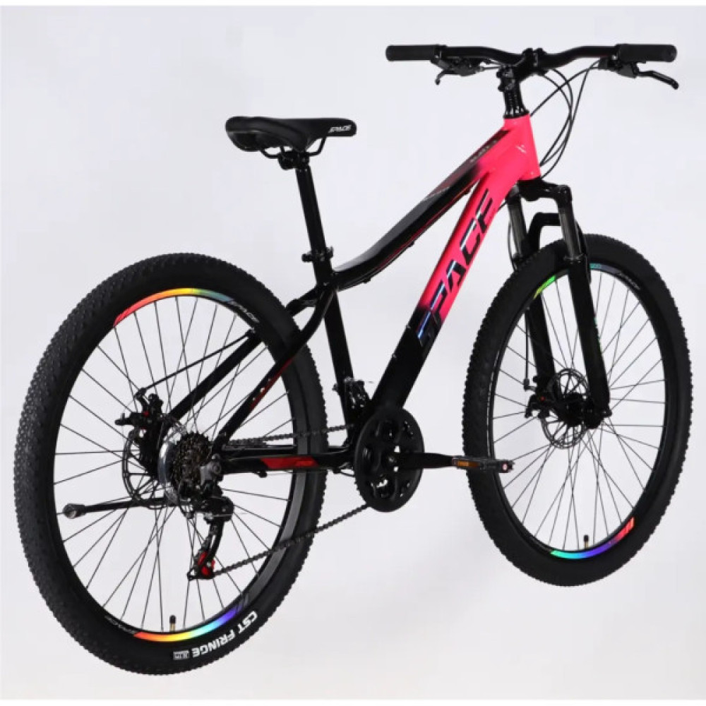 Велосипед Space 27.5" LYRA DD FR рама-15" AL 2026 рожево-чорний (OPS-SP-27.5-094)