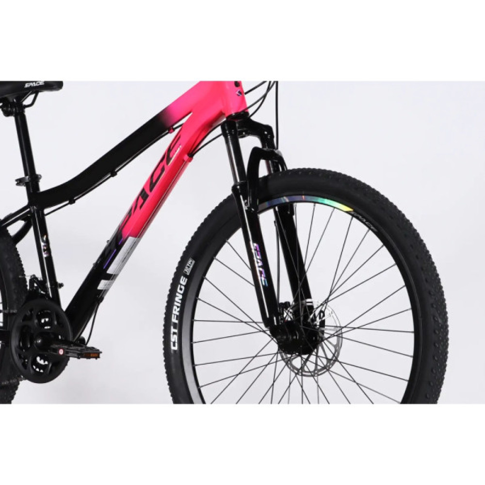 Велосипед Space 27.5" LYRA DD FR рама-15" AL 2026 рожево-чорний (OPS-SP-27.5-094)