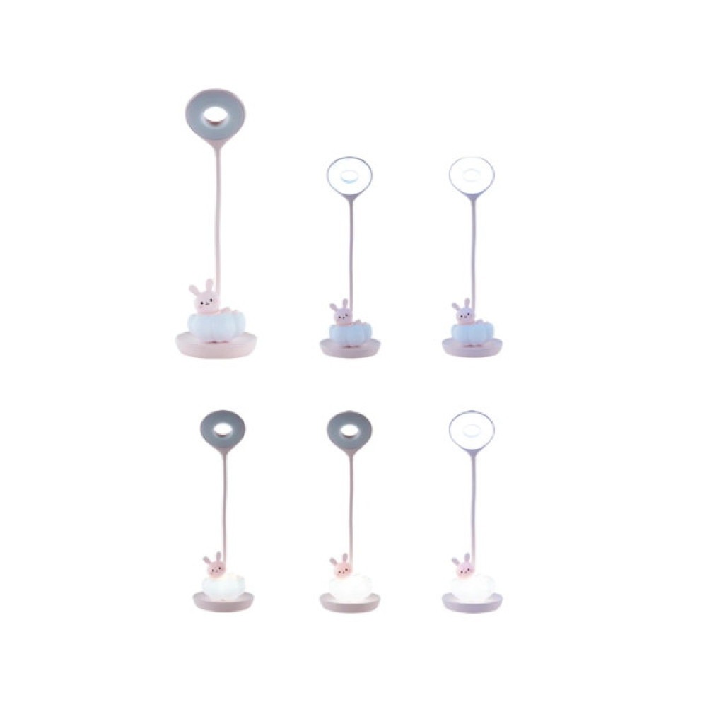 Настільна лампа Kite Cloudy Bunny LED з акумулятором , рожева (K24-493-1-2)
