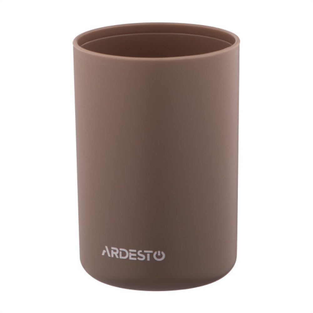 Набір для ванної кімнати ARDESTO Minimalism 360мл, 3 предмети, поліпропілен, бамбук, тауп