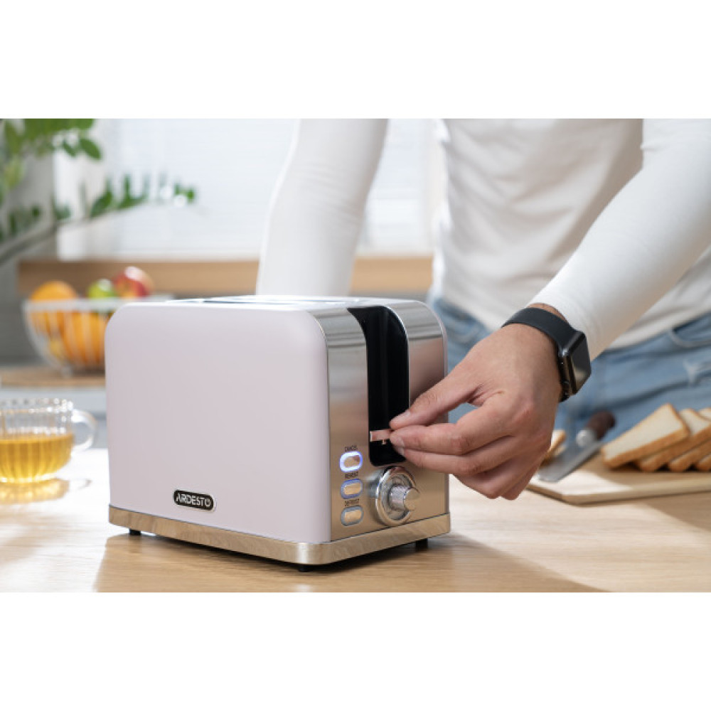 Тостер ARDESTO Lilac Dream, 800Вт, метал, 2 слоти, ліловий+сріблястий