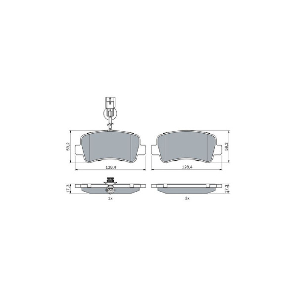 Гальмівні колодки Bosch 0 986 494 500 Гальмівні колодки Bosch 0 986 494 500