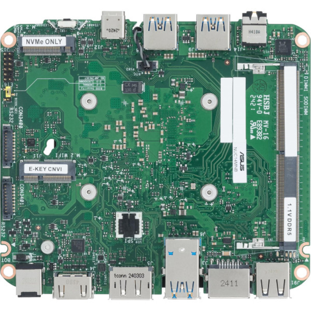 Комп'ютер ASUS NUC 14 Essential RNUC14MNK2500002 Slim Kit(L6) / N250, M.2 22x80 NVMe & SATA SSD, EU Cord (90AR00M2-M00030)