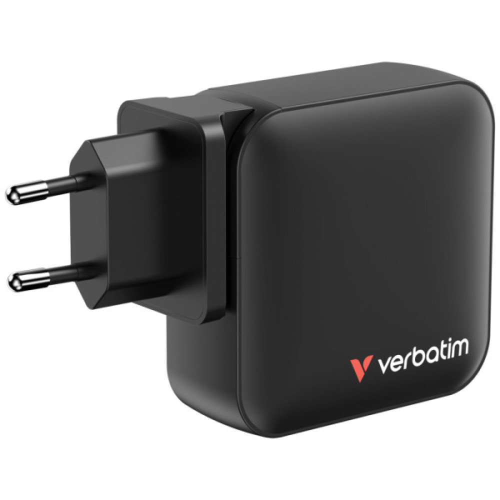 Зарядний пристрій Verbatim MiniGaN 165 W 4 ports (3xUSB-C/1xUSB-A) (32216)