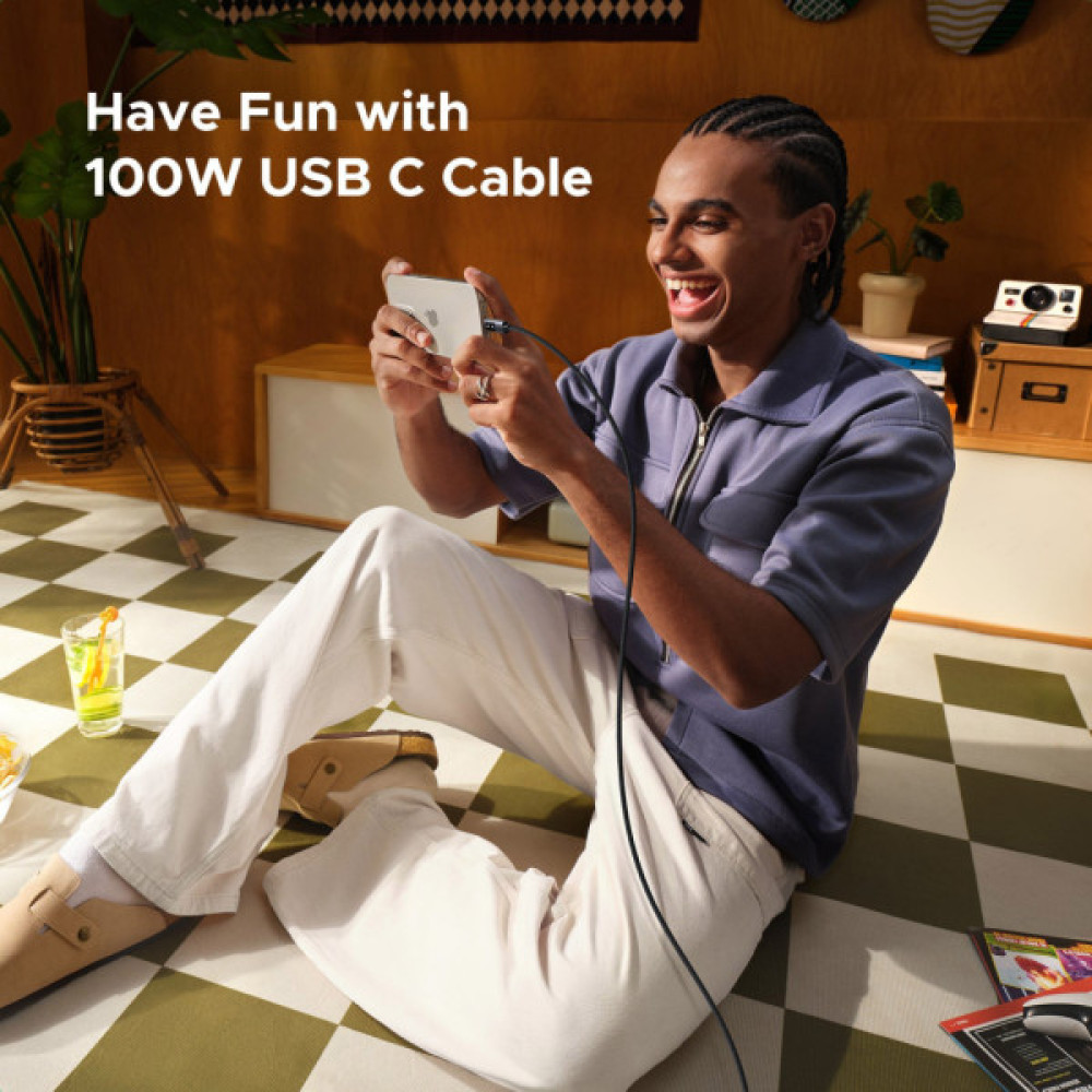 Дата кабель USB-C to USB-C 1.0m PD 100W L509 black Ugreen (35501)