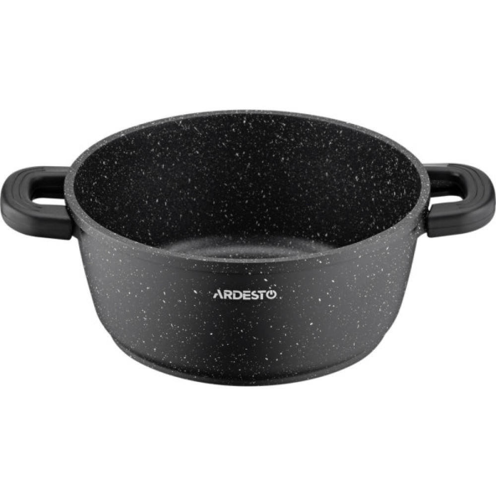 Каструля Ardesto Gemini Anzio скляна кришка 20 см 2,5 л чорна (AR2420GE)