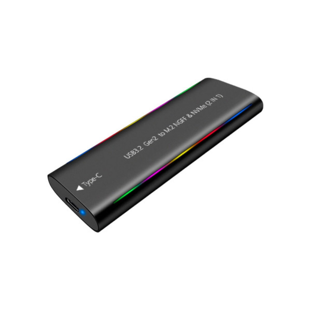 Кишеня зовнішня Dynamode M.2 SSD NVMe/SATA combo USB3.2 GEN2 Type-C aluminium black (DM-CAD-SSD10)