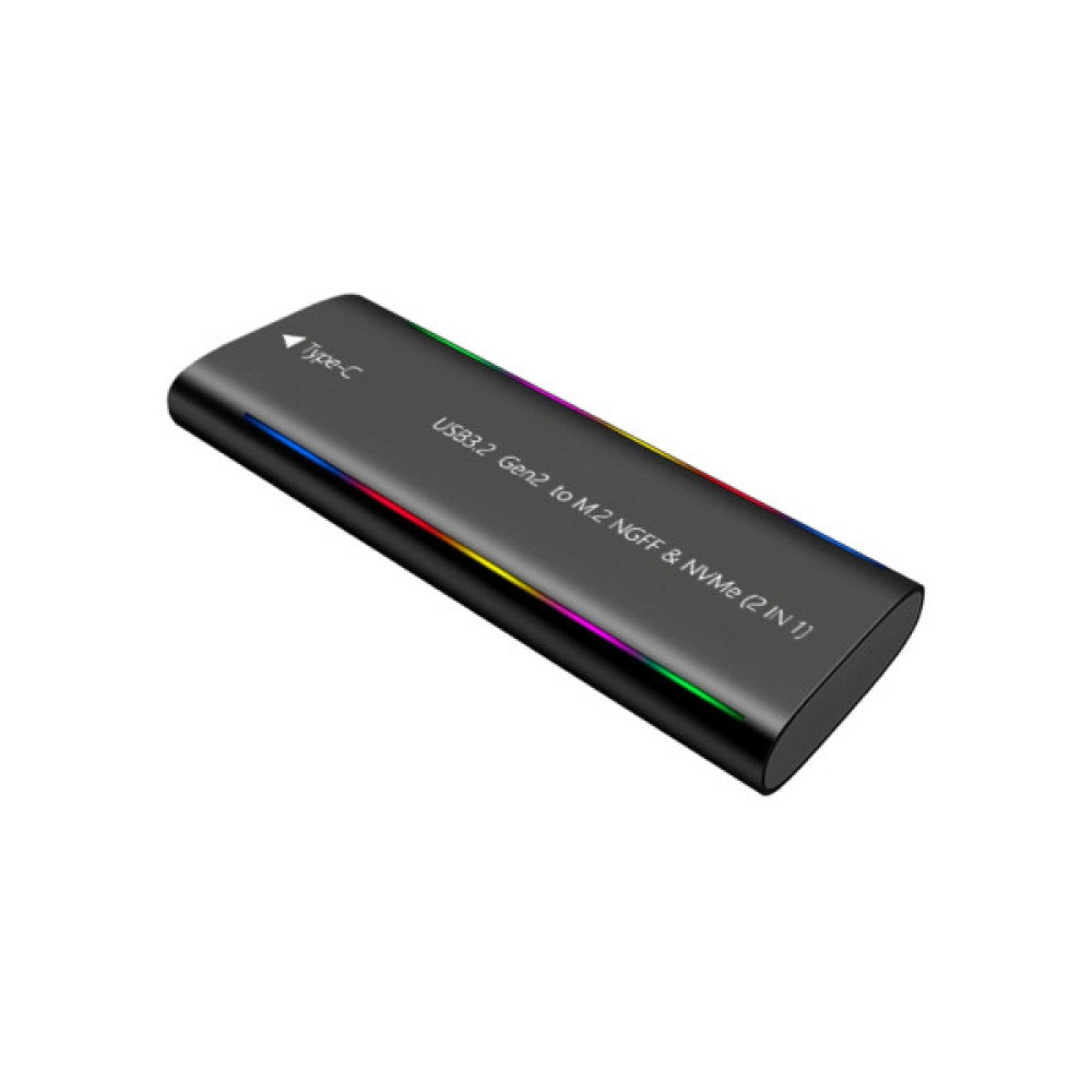 Кишеня зовнішня Dynamode M.2 SSD NVMe/SATA combo USB3.2 GEN2 Type-C aluminium black (DM-CAD-SSD10)