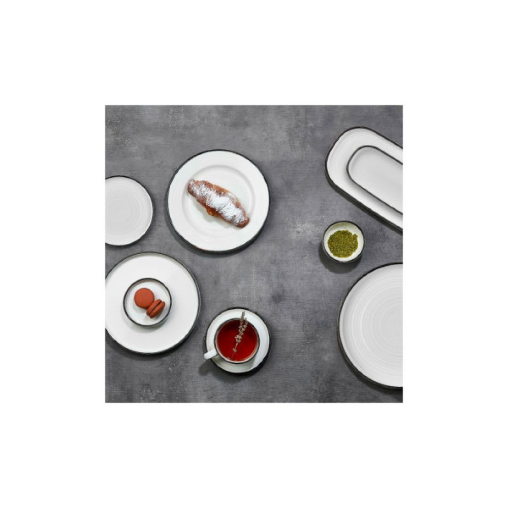 Блюдце By Bone серія "Helix" декор "Black" 15 см під чашку 220 мл (HL-BLA-SM-01-CT)