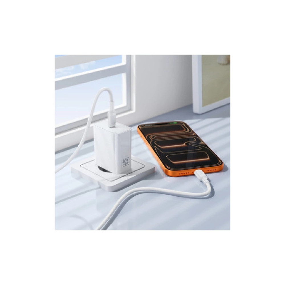 Зарядний пристрій BOROFONE BA109A USB-C PD40W white (6941991126888)