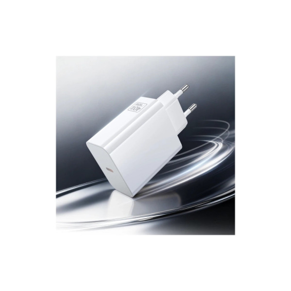 Зарядний пристрій BOROFONE BA109A USB-C PD40W white (6941991126888)