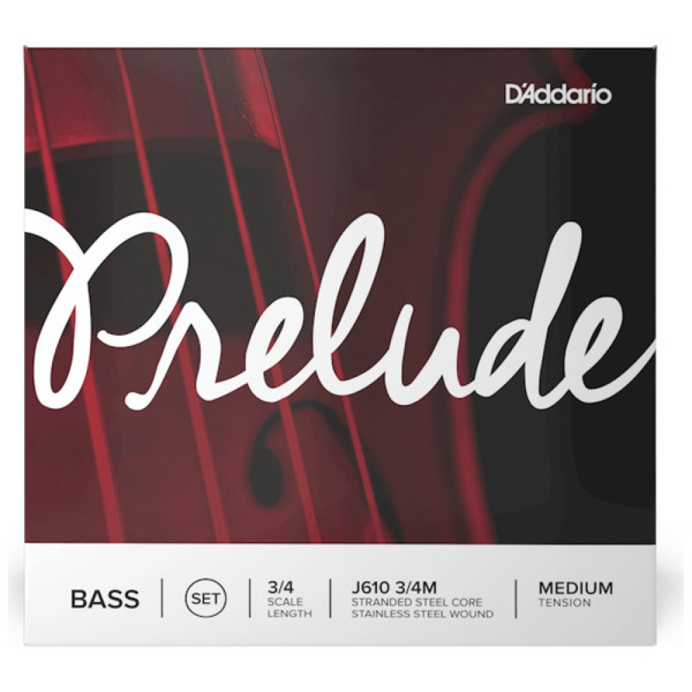 Струни для контрабаса D'Addario Prelude Bass String Set 3/4 Scale Medium Tension (J610 3/4M)