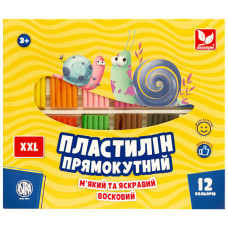 Пластилін Школярик Прямокутний 12 кольорів 276 г (303117001-UA)