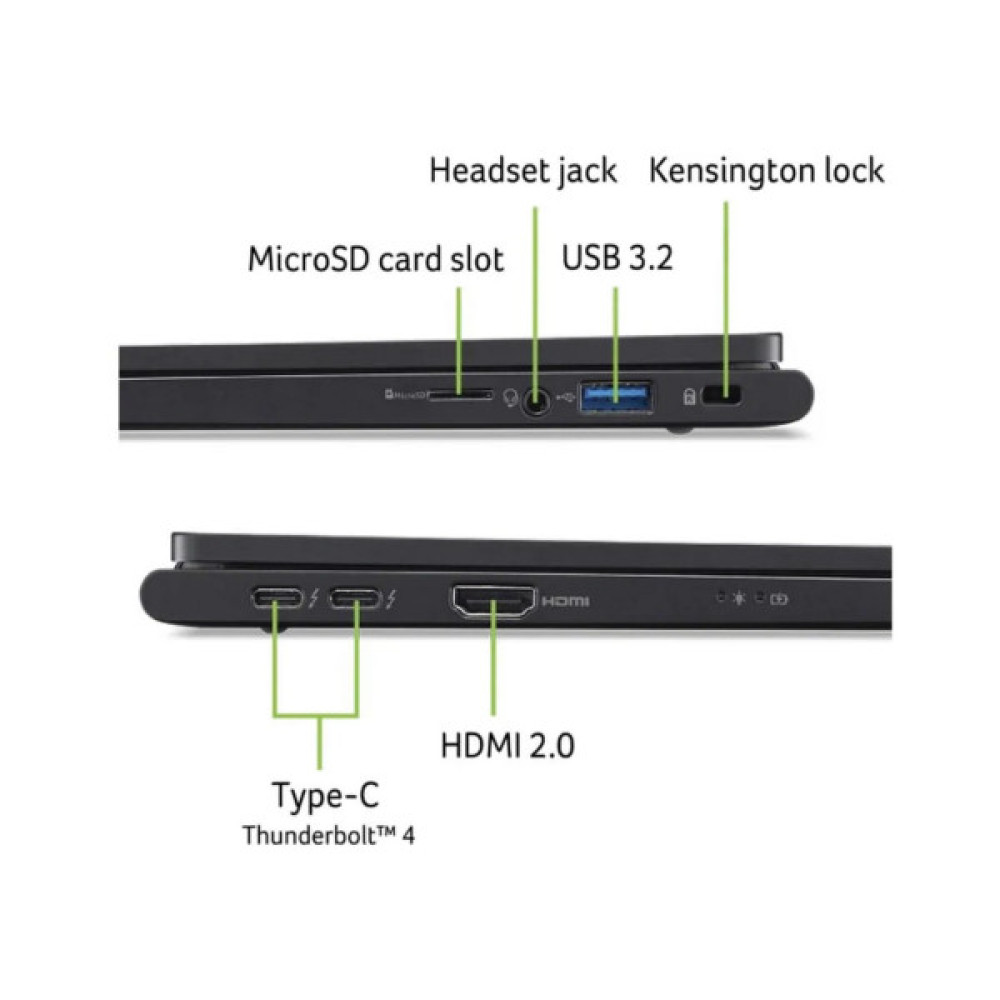 Ноутбук Acer TravelMate TMP614-73 14" 2.8K OLED, Intel U7-155H, 32GB, F1TB, UMA, Win11P, чорний