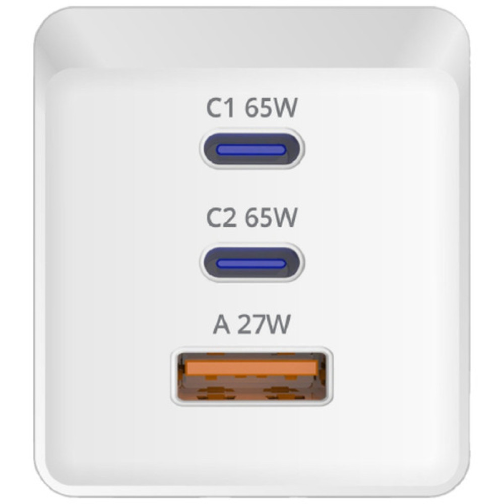 Зарядний пристрій Sigma 2xUSB-C PD65W + 1xUSB QC3.0 GaN X-power PS65-01 white (4827798637715)