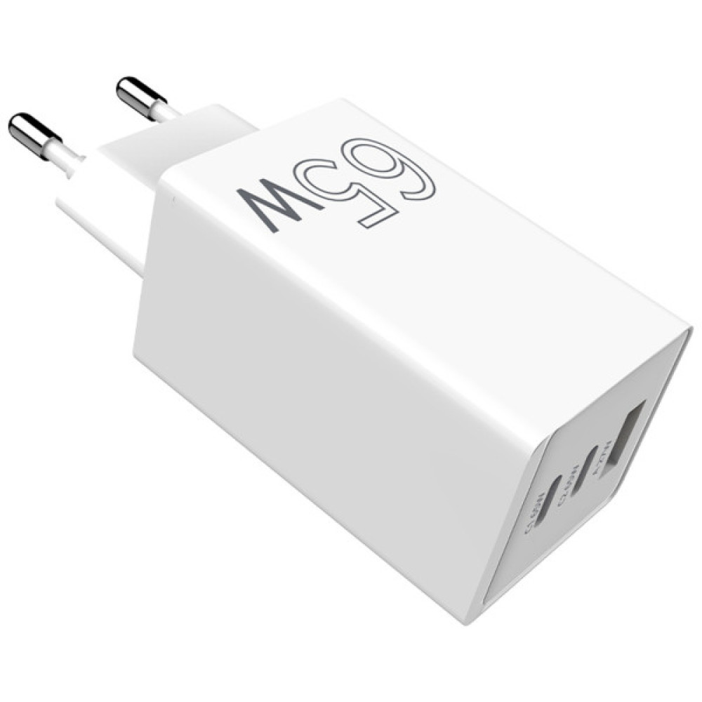 Зарядний пристрій Sigma 2xUSB-C PD65W + 1xUSB QC3.0 GaN X-power PS65-01 white (4827798637715)