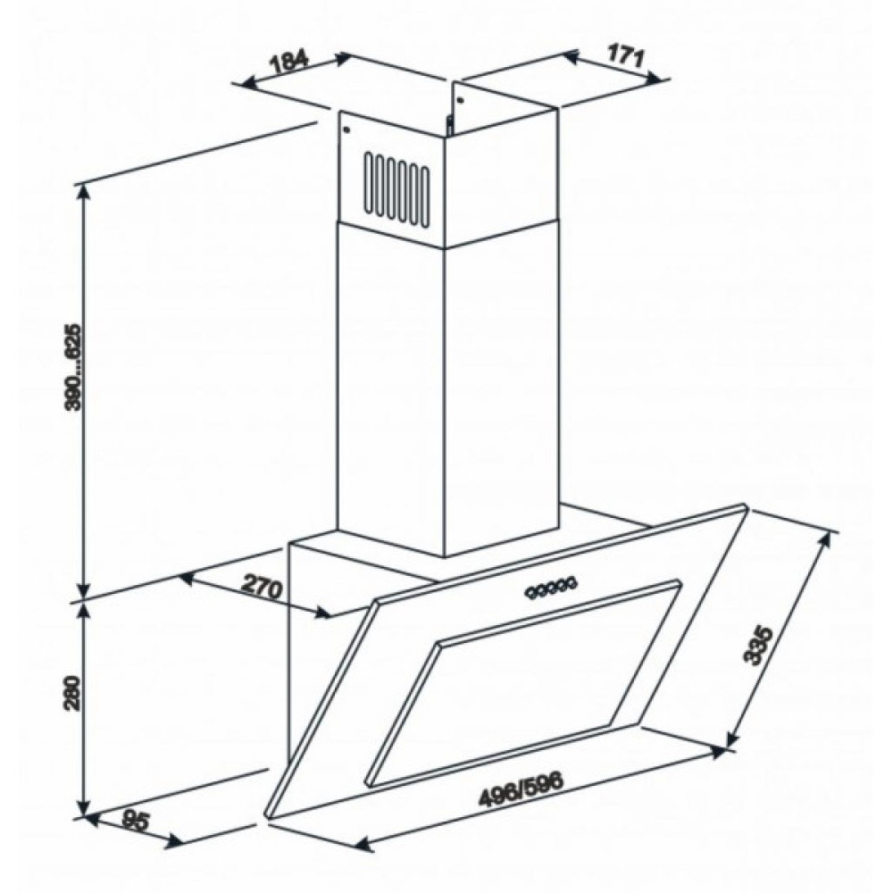 Витяжка кухонна Eleyus VERTICAL 700 60 WH (VERTICAL70060WH)