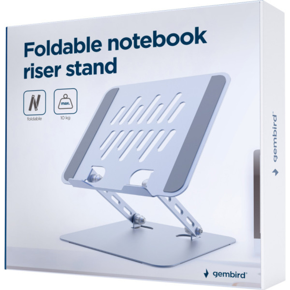 Підставка до ноутбука Gembird до 15.6", регульована, алюміній (NBS-D1-04)