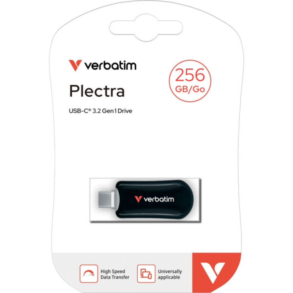 USB флеш накопичувач Verbatim 256GB Plectra Black USB-C (30226)