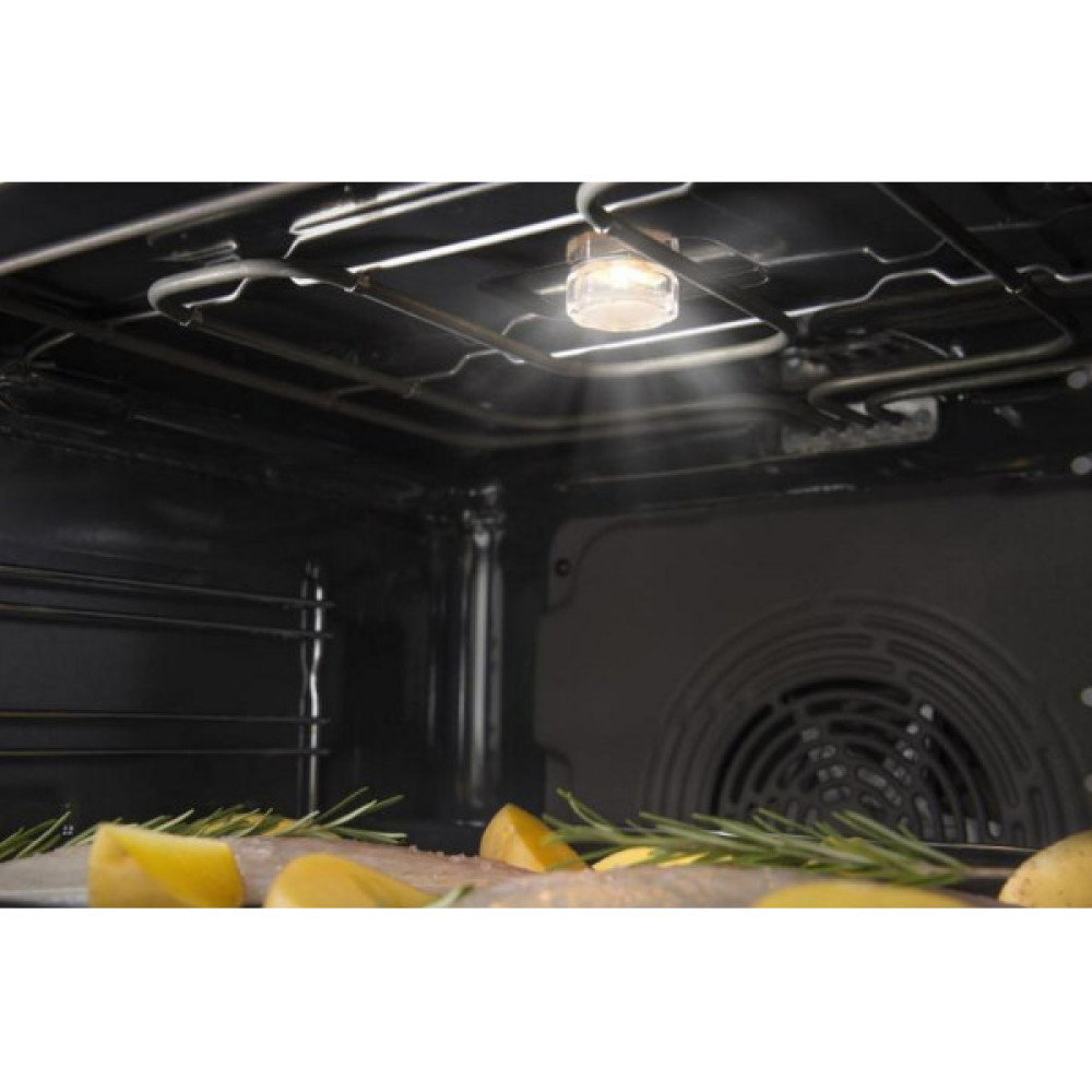 Духова шафа Gorenje електрична, 77л, A+, дисплей, ф-я без додавання жиру, чорний