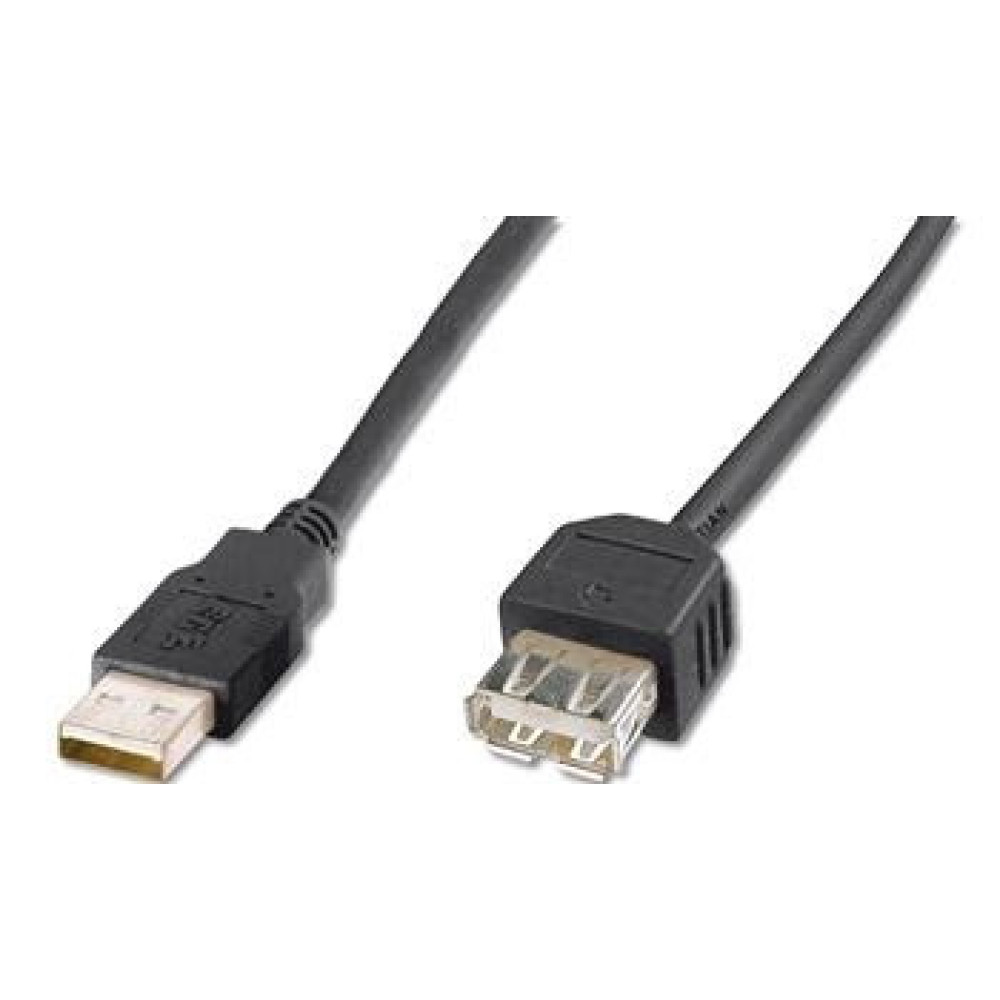 Кабель DIGITUS USB-A (M/F) заряджання/синхронізації, 1.8м, чорний