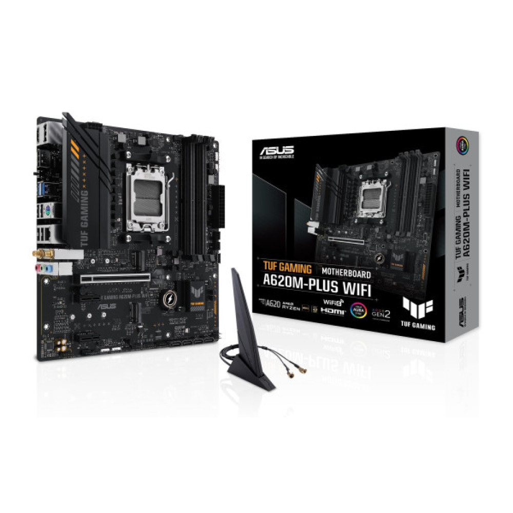 Материнcька плата ASUS TUF GAMING A620M-PLUS WIFI sAM5 A620 4xDDR5 HDMI DP Wi-Fi BT mATX
