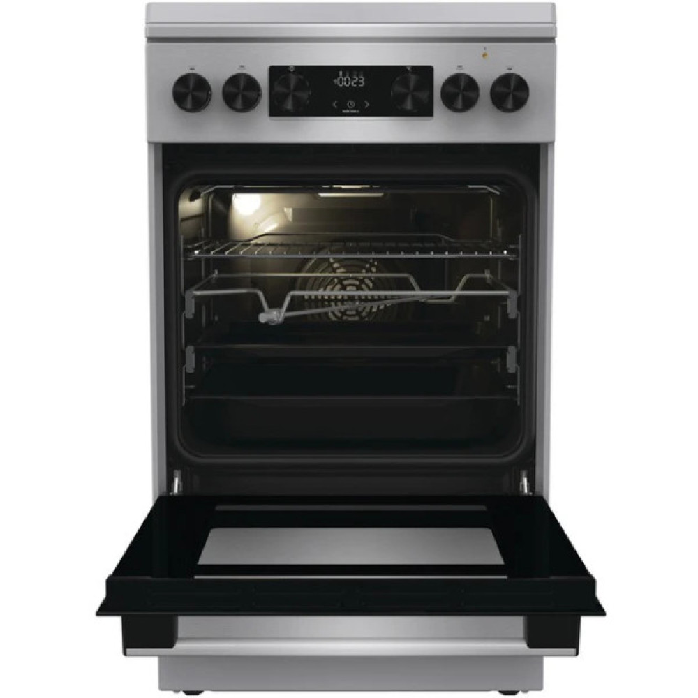 Плита Gorenje комбінована, 70л, 50x60см, метал. кришка, дисплей, чавун, нерж