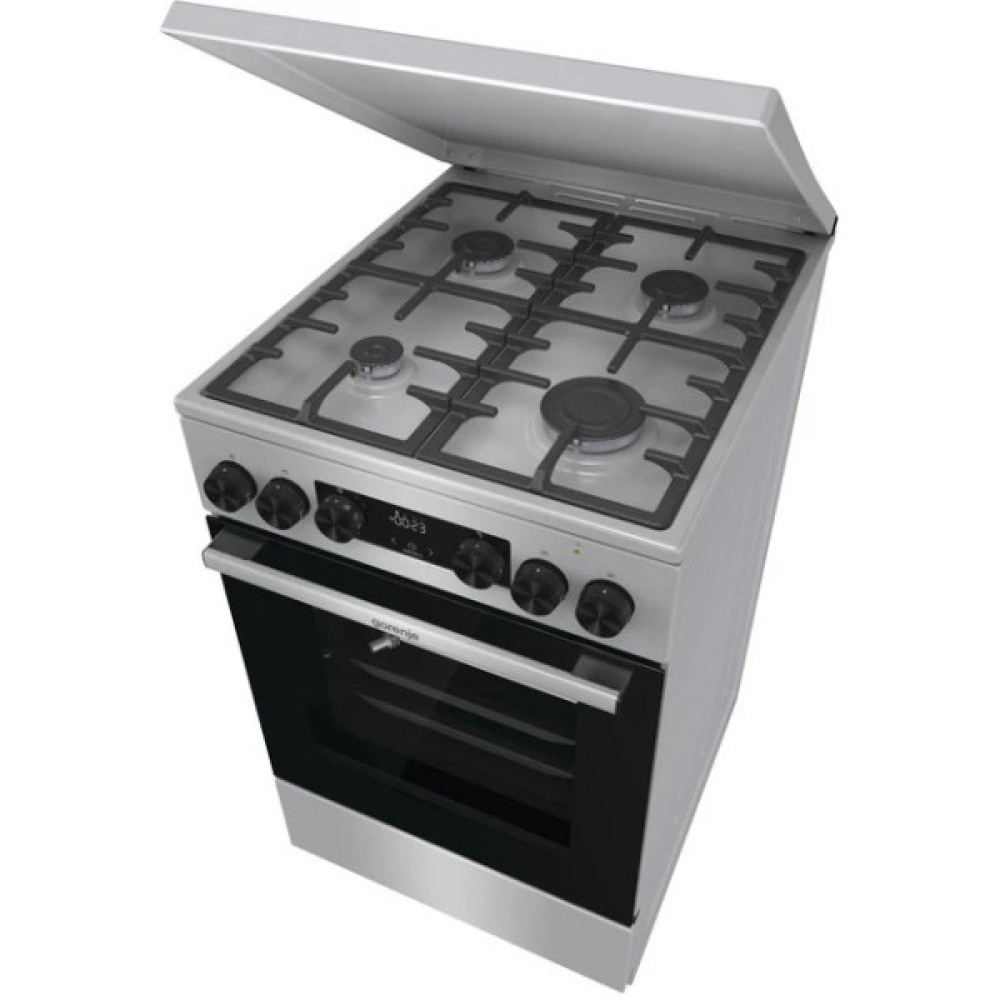 Плита Gorenje комбінована, 70л, 50x60см, метал. кришка, дисплей, чавун, нерж