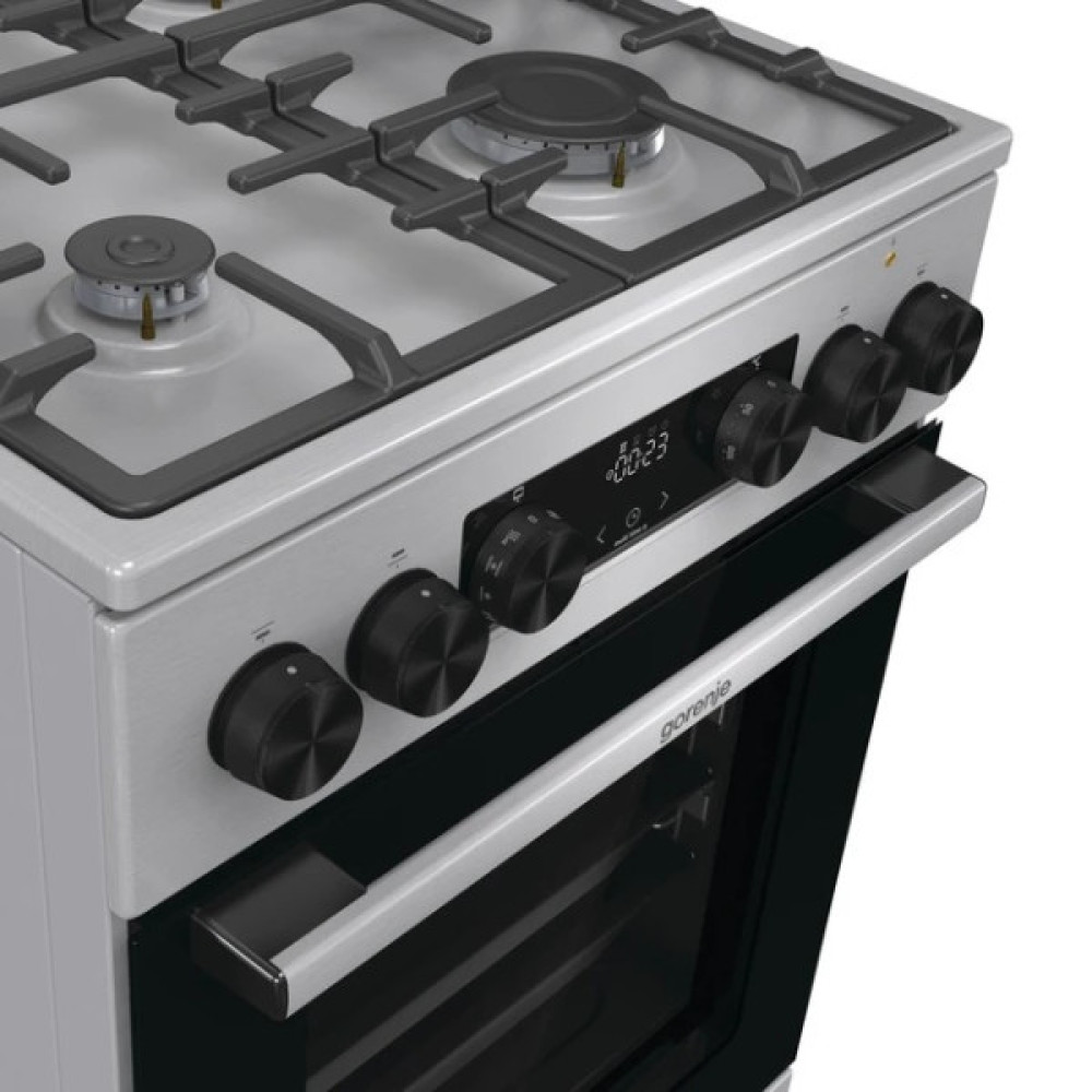 Плита Gorenje комбінована, 70л, 50x60см, метал. кришка, дисплей, чавун, нерж