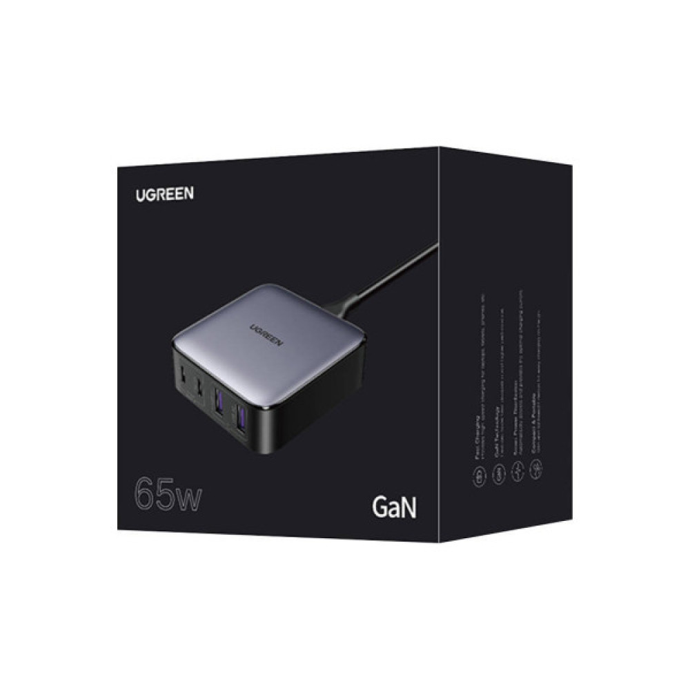 Зарядний пристрій Ugreen 4xUSB 65W (2хUSB-C+2xUSB-A) Gan CD327 (90747)