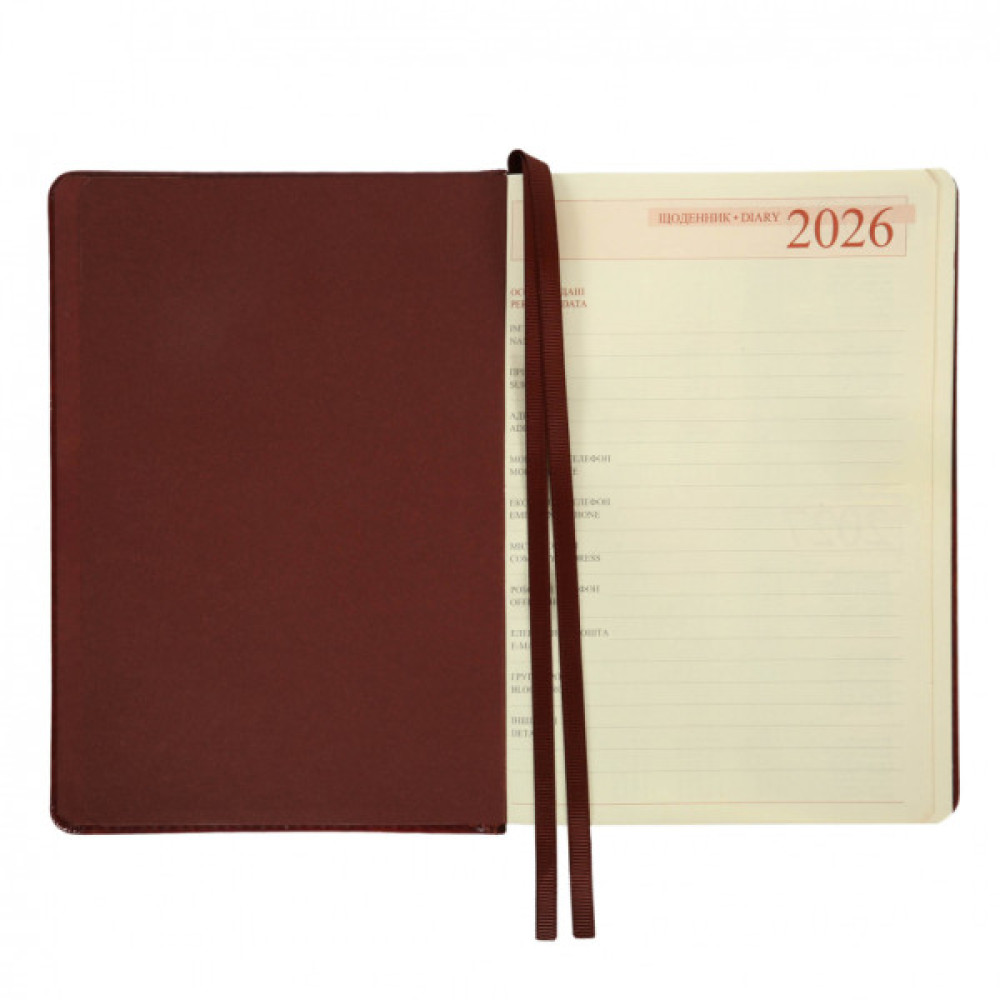 Тижневик Leo planner А5 датований 2026 "City", твердий, коричневий, 368 сторінок (252668)