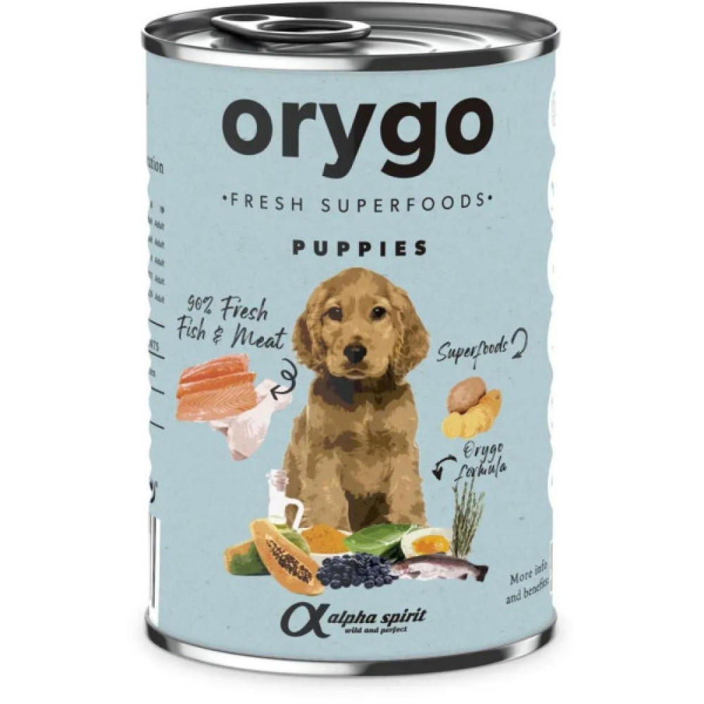 Консерви для собак Orygo Puppies вологий корм для щенят з лососем 400 г (8436586312299/8436586312398)