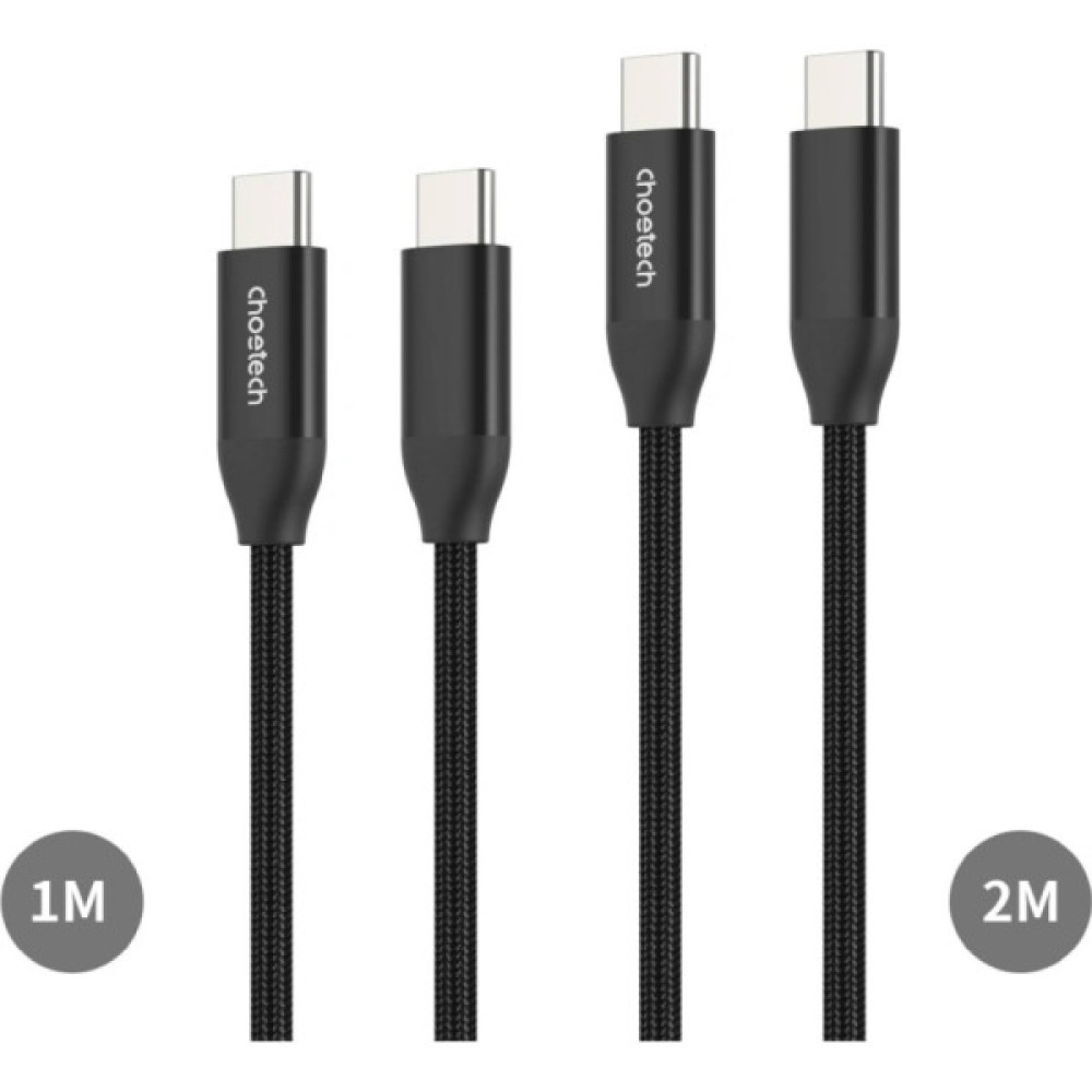 Дата кабель USB-C to USB-C 1.0m + 2.0m PD3.1 240W 2pcs Choetech (XCC-1060)
