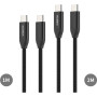 Дата кабель USB-C to USB-C 1.0m + 2.0m PD3.1 240W 2pcs Choetech (XCC-1060)