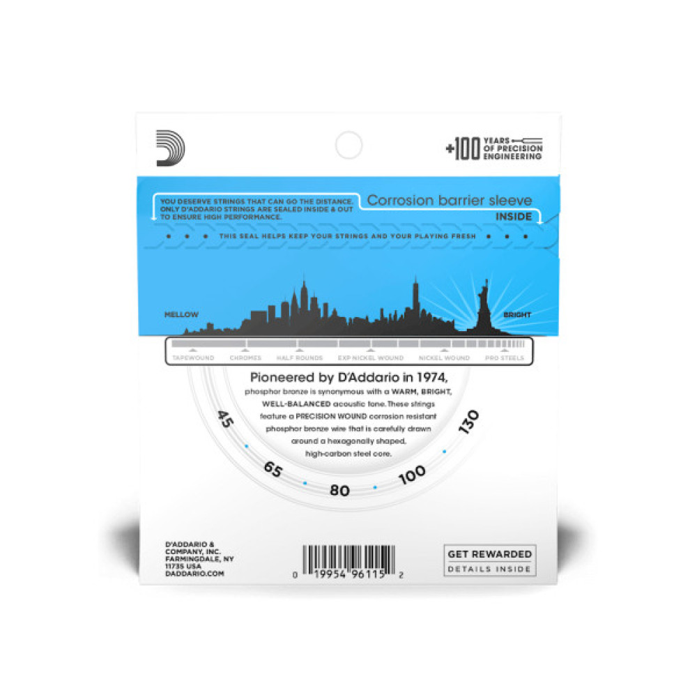 Струни для гітари D'Addario Acoustic Bass Phosphor Bronze Light 5-String (45-130) (EPBB170-5)