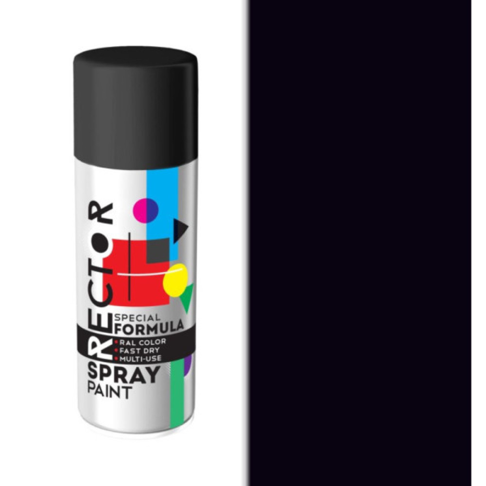 Аерозольна фарба для автомобіля RECTOR універсальна 9005 чорний гл.і 400мл (000013232)