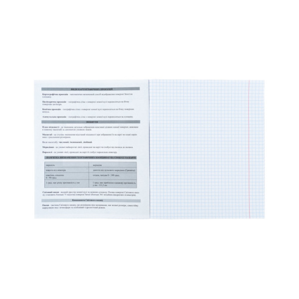 Зошит Kite предметний Neo 48 аркушів, географія клітинка (K24-240-13)