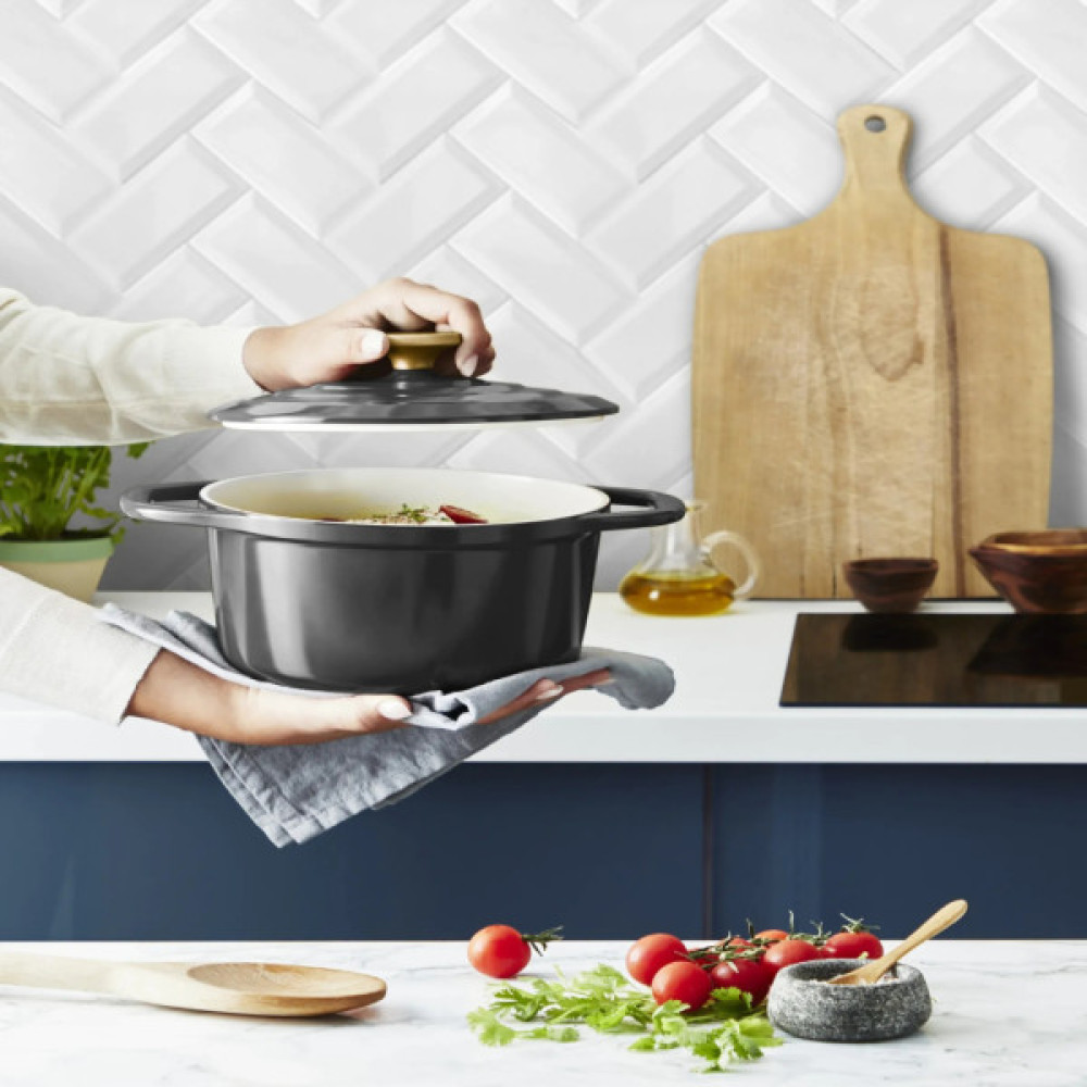 Каструля Tefal Air, з кришкою, 3.1л, алюміній, чорний (E2554404)