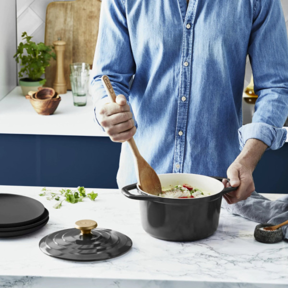 Каструля Tefal Air, з кришкою, 3.1л, алюміній, чорний (E2554404)