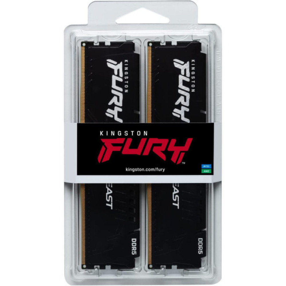 Пам'ять ПК Kingston DDR5 16GB KIT (8GBx2) 5600 FURY Beast
