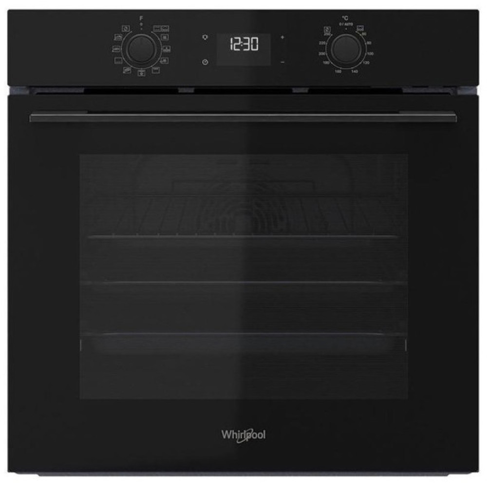 Духова шафа Whirlpool електрична, 71л, A+, дисплей, конвекція, телескопічні напрямні, чорний