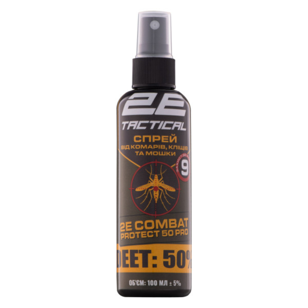 Спрей від комах 2E Tactical Combat Protect 50 Pro Від комарів, кліщів та мошки 100 мл (2E-RPLNTDT50-100)