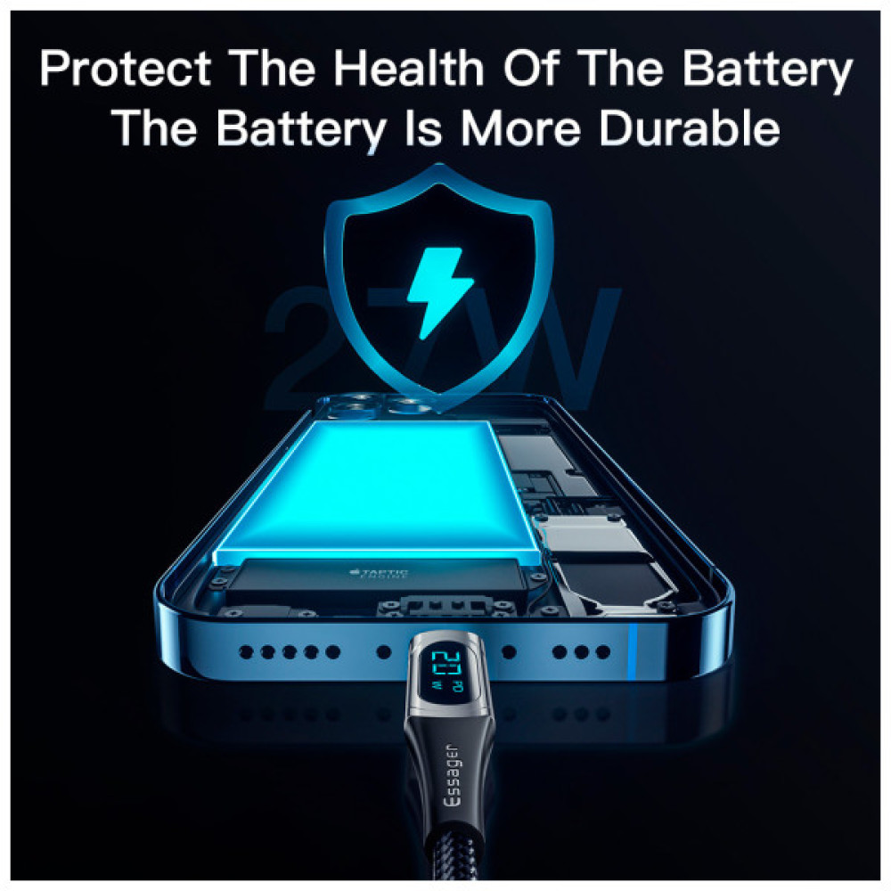 Дата кабель USB-C to Lightning 2.0m 20W Digital Display blue Essager (EXCTL-YDA03)