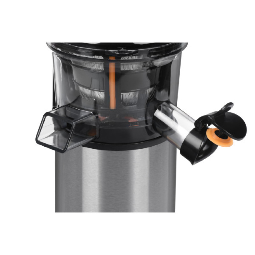 Соковитискач ARDESTO шнековий 200Вт, чаша-0.6л, жмих-0.6л, пластик/метал, сріблясто-чорний