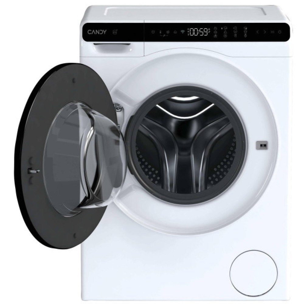 Пральна машина Candy фронтальна, 5кг, 1200, A, 42см, дисплей, інвертор, люк чорний, висота 70см, білий