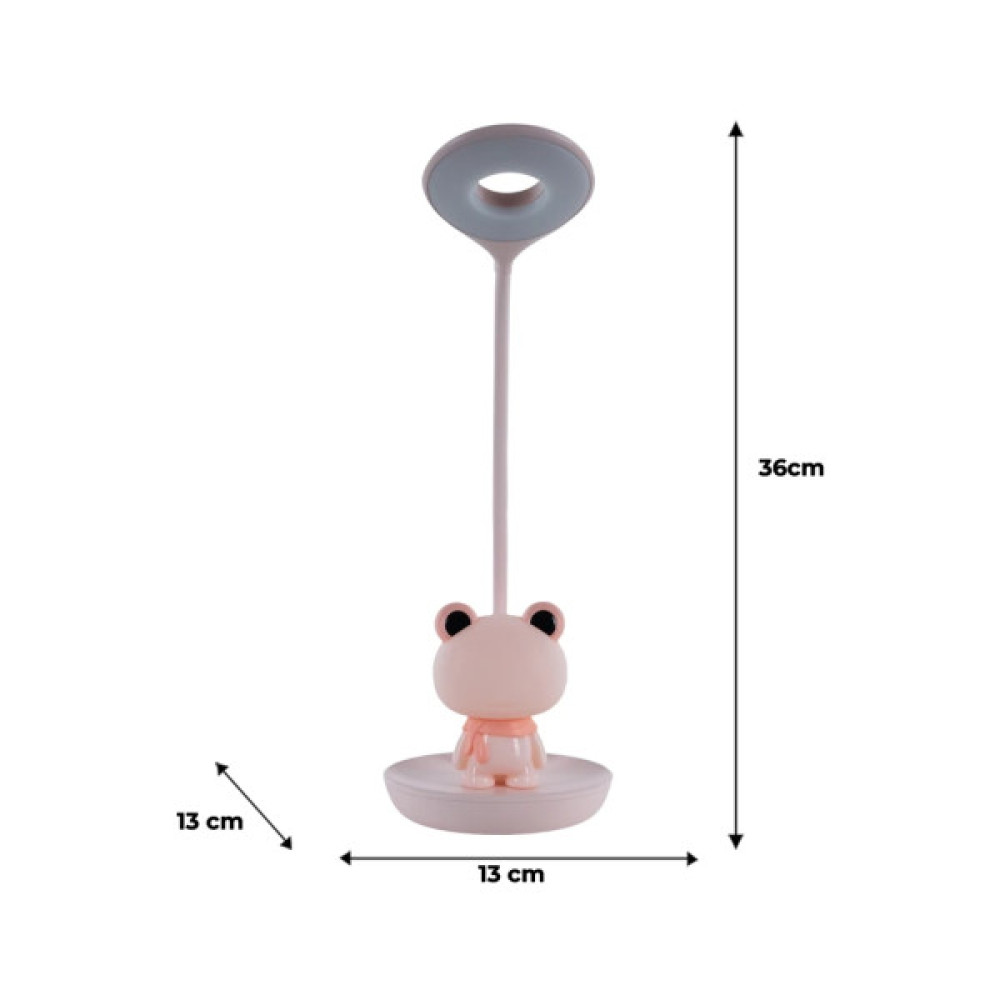 Настільна лампа Kite Froggy LED з акумулятором, рожева (K24-492-3-2)