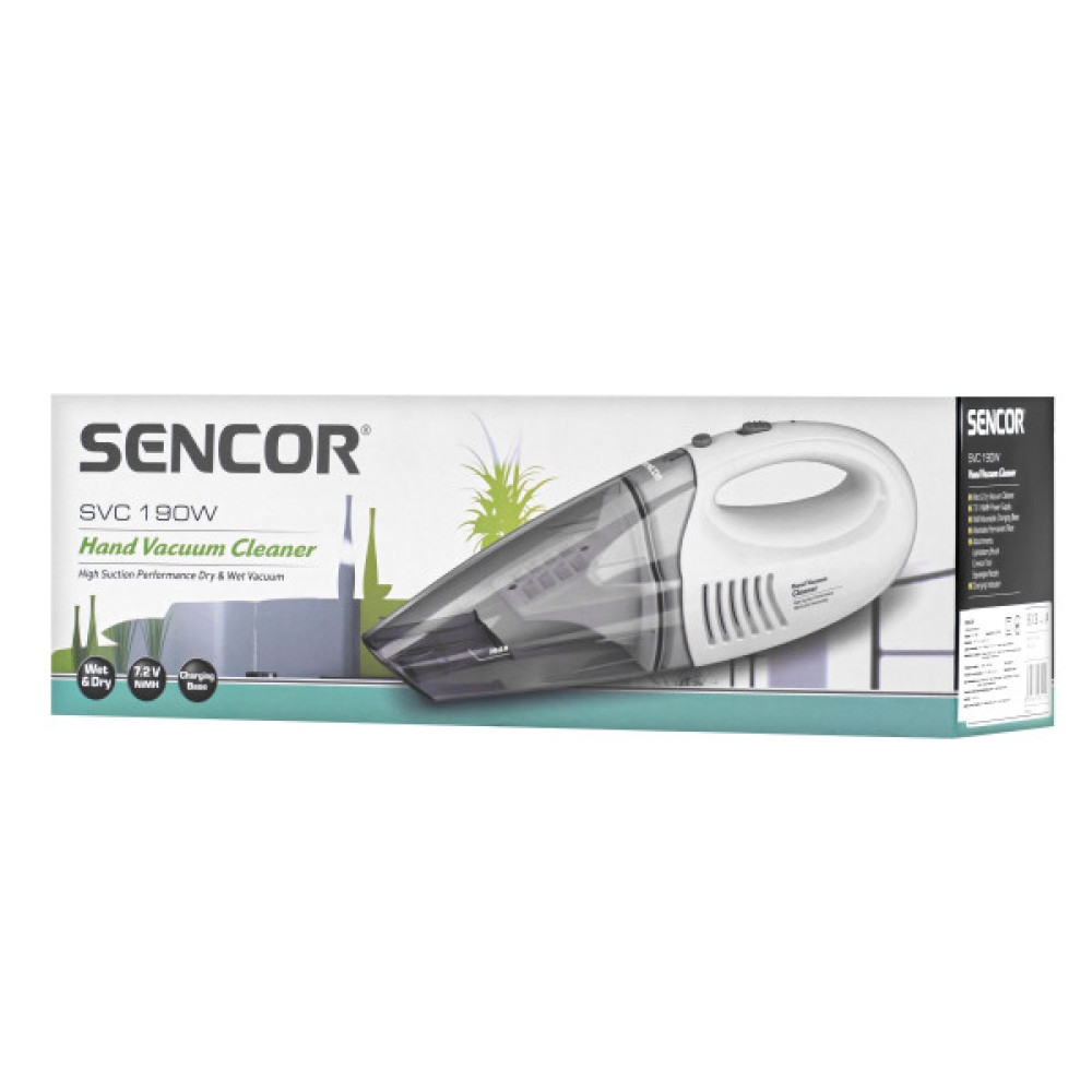 Пилосос Sencor  автомобільний, 450Вт, конт пил -0.5л, автон. робота до 15хв, вага-1.5кг, білий
