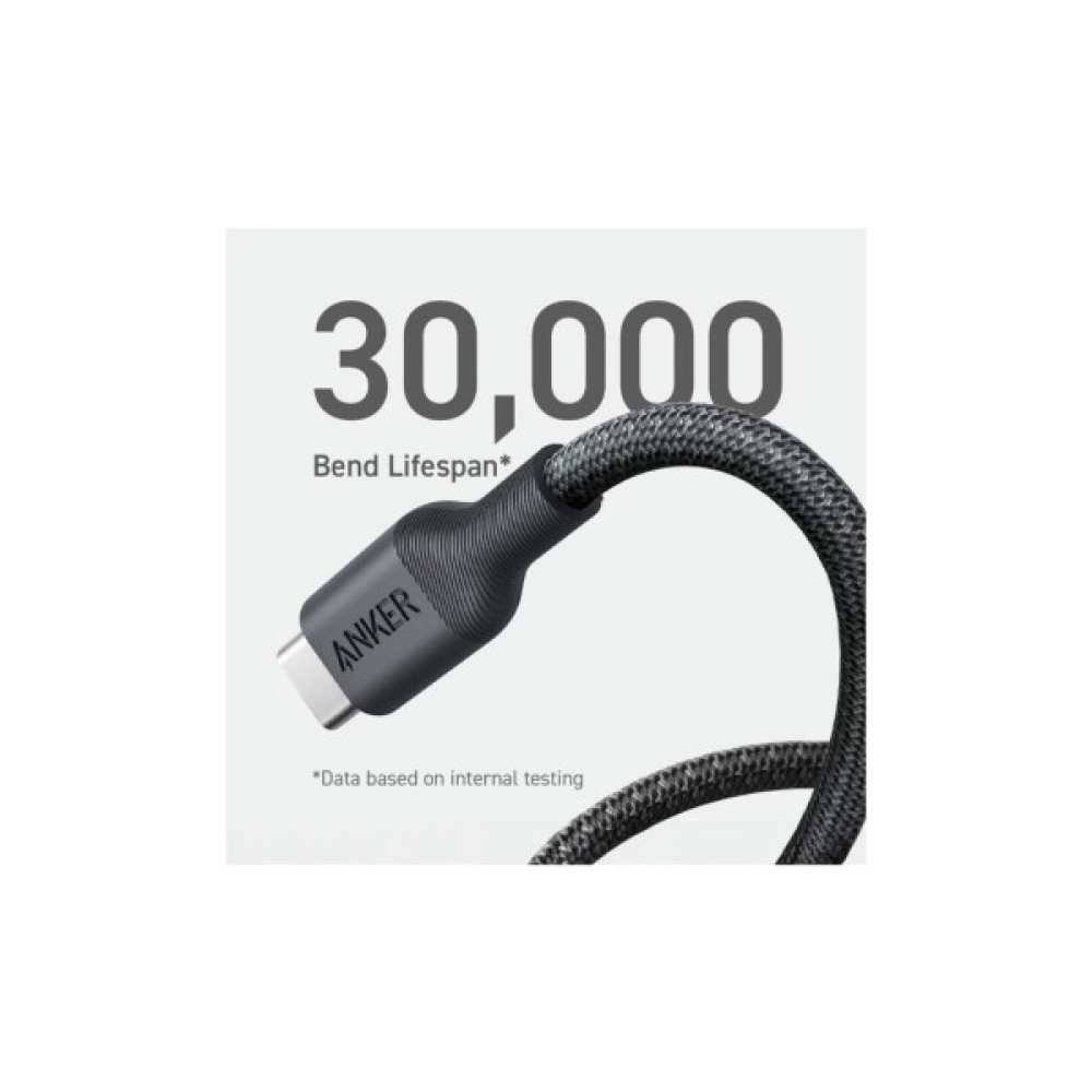 Дата кабель USB-C to USB-C 1.8m 140W bio-nylon 544 black Anker (A80F6H11)