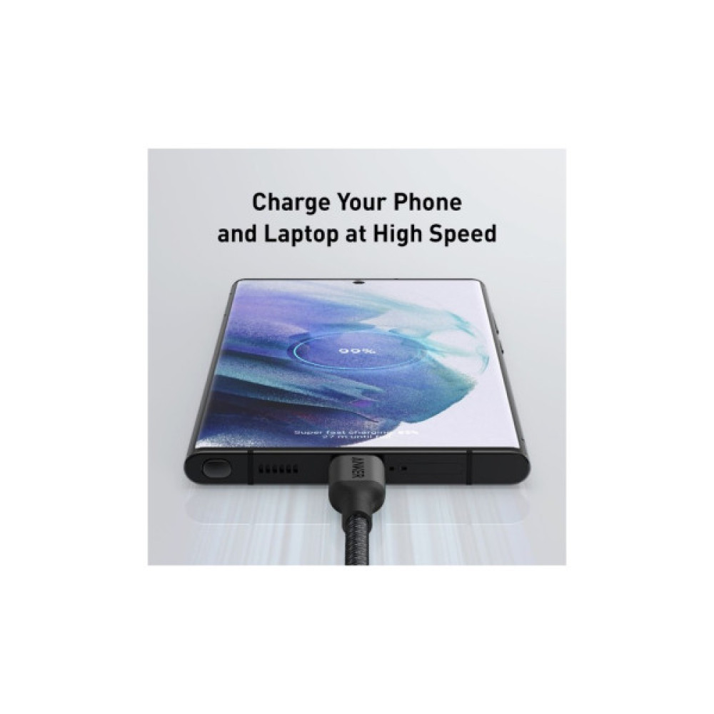 Дата кабель USB-C to USB-C 1.8m 140W bio-nylon 544 black Anker (A80F6H11)