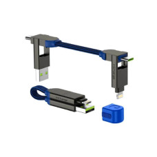 Дата кабель 6in1 inCharge X 0,14m 100W blue Rolling Square (X02WR)